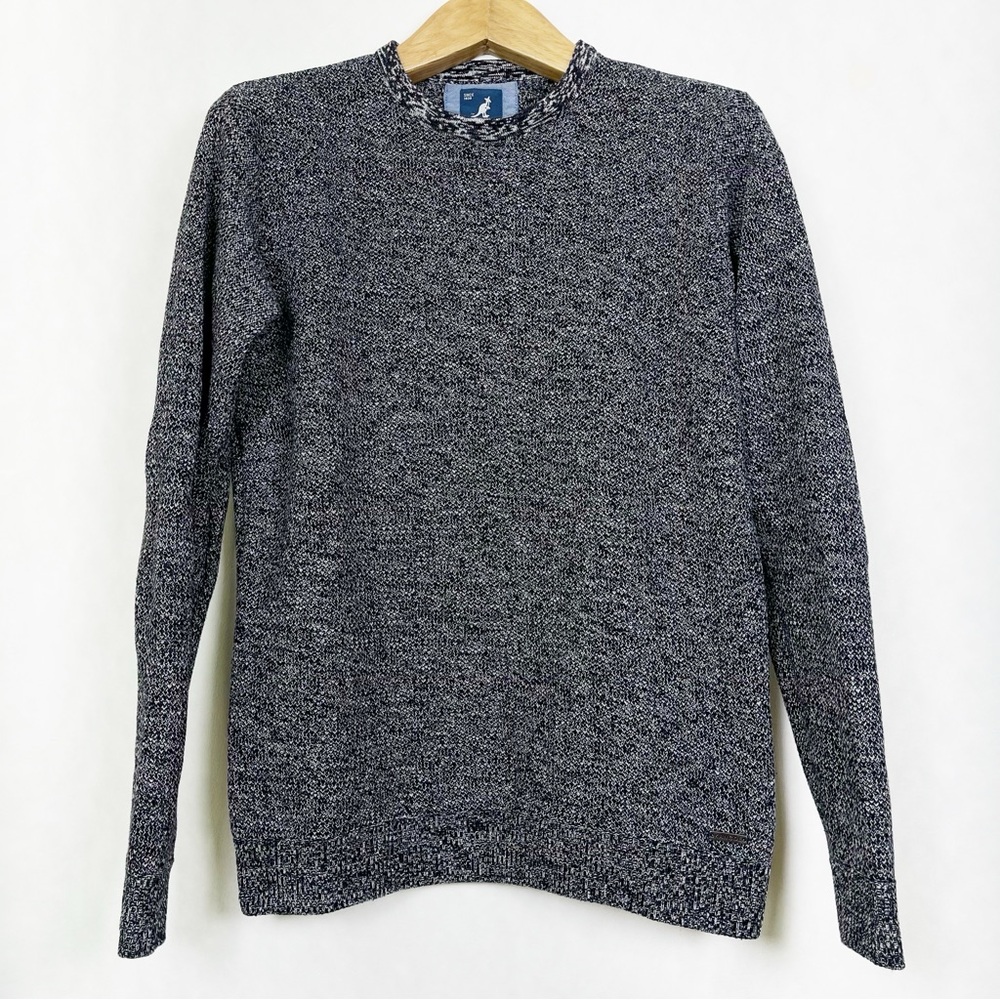 Kangol Men’s Black Heather‎ Cotton Long Sleeve Crewneck Sweater Size Large
